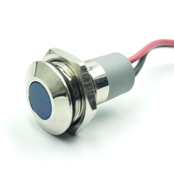 10mm 3v-6v Blue Flat Metal Indicator Panel Mount LED Lamp