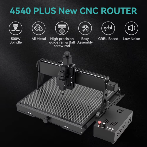 CNC 4540 500W  Router Machine With Ball Screw High-Precision Square Guide Rails for Metal, Acrylic, and Wood Cutting - Image 2