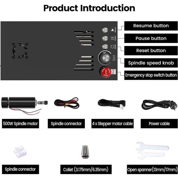 GRBL Controller with CNC 11000RPM 500W Spindle Motor Kit - Image 5