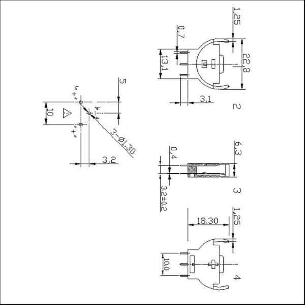 CR2032 Vertical Battery Holder PCB Mount (Pack Of 2) - Image 5
