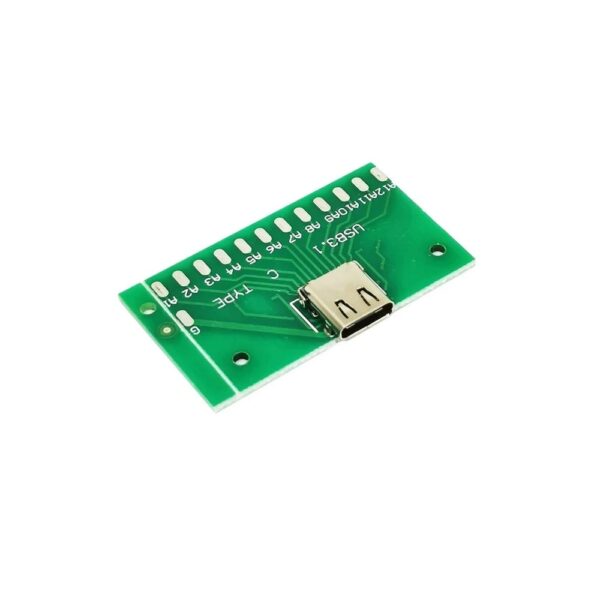 USB 3.1 Female Socket Type C Connector 24 Pins Breakout PCB Board