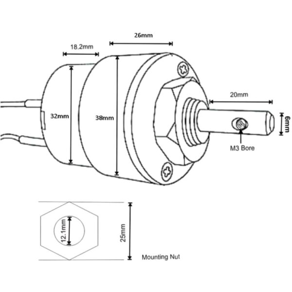 100 RPM Centre Shaft DC White Gearbox Motor - Image 3