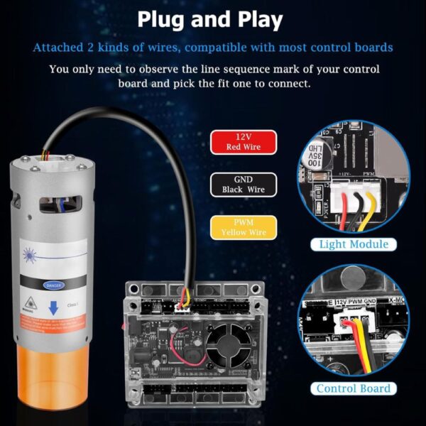Cylindrical Laser Engraving Module 10W Compatible for CNC 1610, 3018 - Image 12