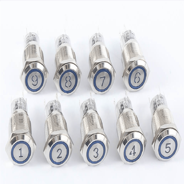 Lift Number 10 engraved Switches Non-Latching 5V with Light Blue 19mm - Image 3