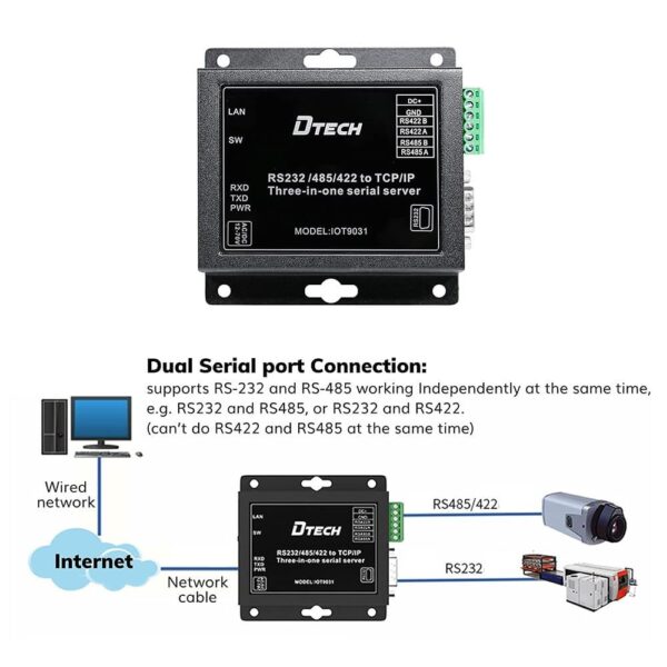 DTECH Serial to Ethernet Converter Adapter RS232 RS422 RS485 - Image 4