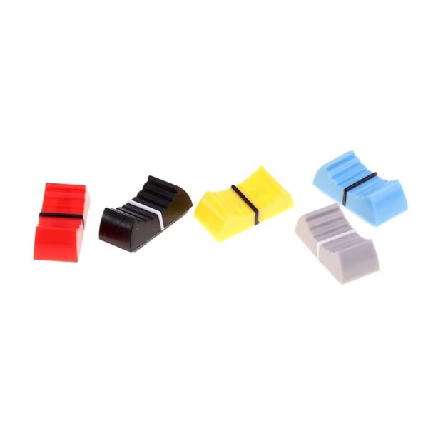 Fader Knob Cap Touch Sensitive Slider Ribbed Mixer Desk Switch Knob Cap – Black Pack of 5 - Image 2