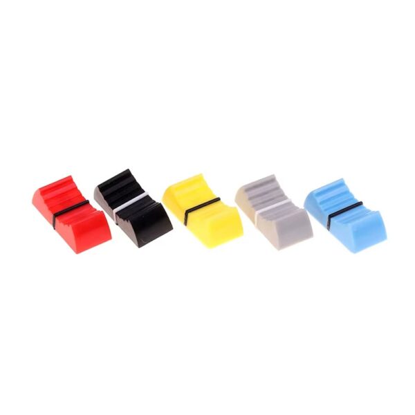 Fader Knob Cap Touch Sensitive Slider Ribbed Mixer Desk Switch Knob Cap – Black Pack of 5 - Image 3