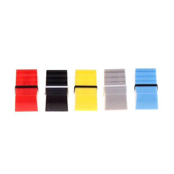 Fader Knob Cap Touch Sensitive Slider Ribbed Mixer Desk Switch Knob Cap – Yellow Pack of 5 - Image 2
