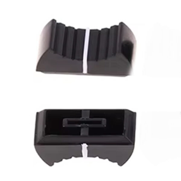 Fader Knob Cap Touch Sensitive Slider Ribbed Mixer Desk Switch Knob Cap – Black Pack of 5