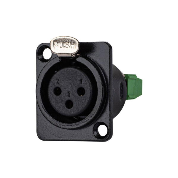 XLR Female to 3-Way Phoenix Connector D Mount - Image 2