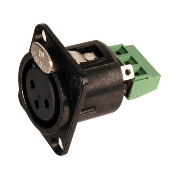 XLR Female to 3-Way Phoenix Connector D Mount