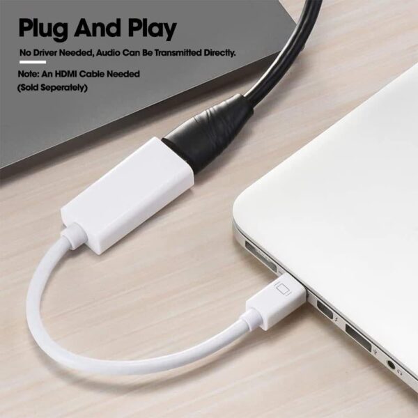 Mini Display Port to HDMI Female Adapter, White Cable 15cm - Image 3