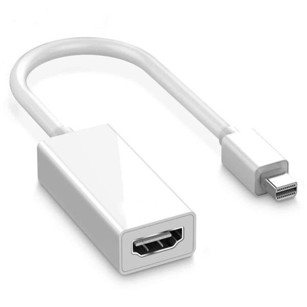 Mini Display Port to HDMI Female Adapter, White Cable 15cm