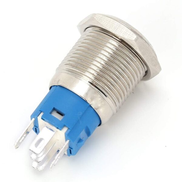Flat Head 19MM 220V Blue Non-Latching Metal Push Button Switch with Led Light Waterproof - Image 6