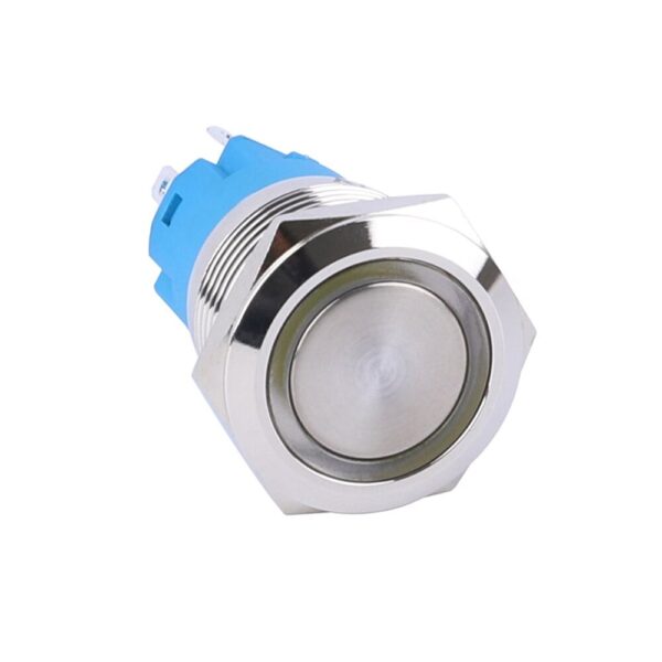 Flat Head 16MM 220V Yellow Momentary Non-Latching Metal Push Button Waterproof Switch with Led Light - Image 8