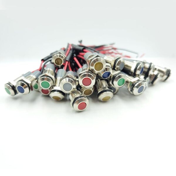 10mm 3v-6v  Green Flat Metal Indicator Panel Mount LED Lamp - Image 2