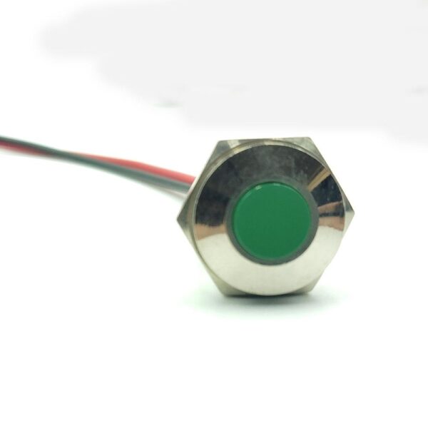 14mm 220v Green Light Flat head metal indicator lamp - Image 3