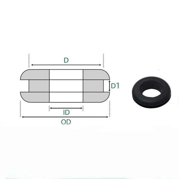 4mm ID 7mm Groove Hole Grommet (Pack of 25) - Image 4