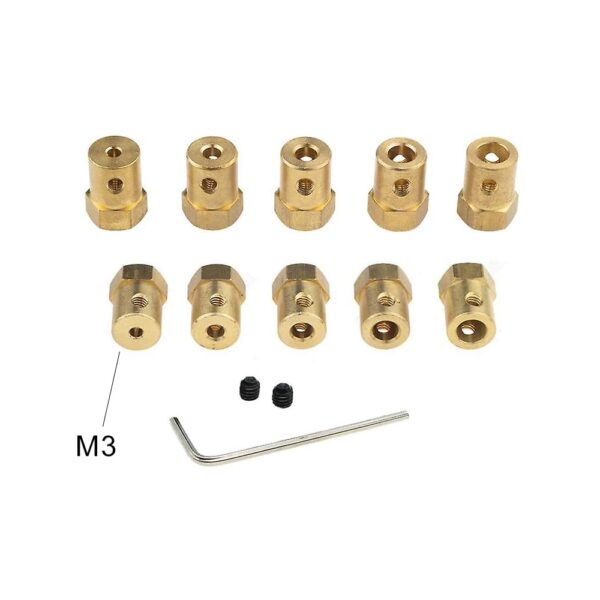 Hex coupling 3mm 4mm 5mm 6mm for Robot Smart Car Wheel 18mm Length - Image 4