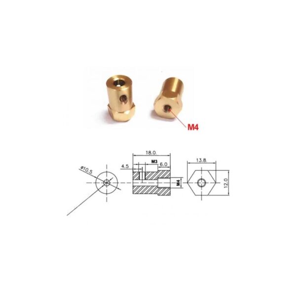 Hex coupling 3mm 4mm 5mm 6mm for Robot Smart Car Wheel 18mm Length - Image 3