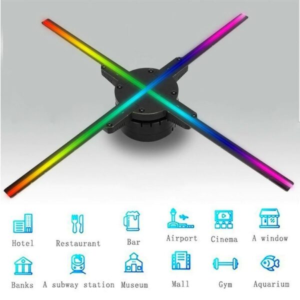 Hologram DIY Kit 65CM Holographic 3D Fan Shape LED Advertising Machine - Image 6