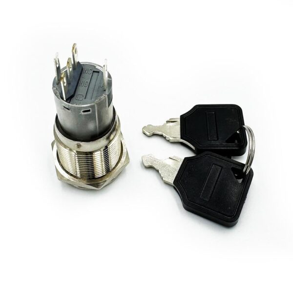 Key Switch 19mm 5Pin 3-48V With Blue Light - Image 2