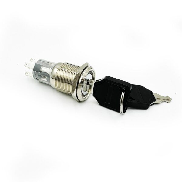 Key Switch 19mm 5Pin 3-48V With Blue Light - Image 3