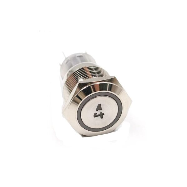 16mm 220V Color White Number 4 Engraved Switches Non-Latching