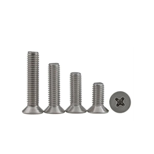 M3 X 8mm Bolt  SS 304 CSK Countersunk Philips Head – 25 Pcs - Image 2
