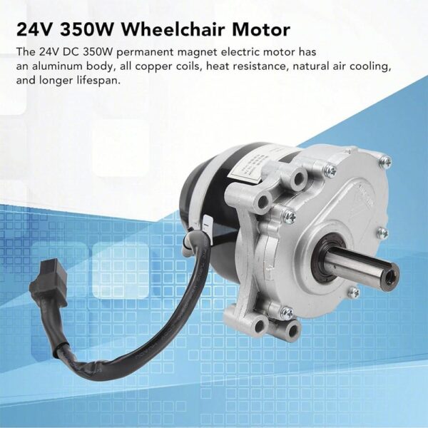 MY1016ZL 24V 250W 120 RPM Electric Brushed Gear Wheelchair DC Motor with Electromagnetic Breaks - Image 13