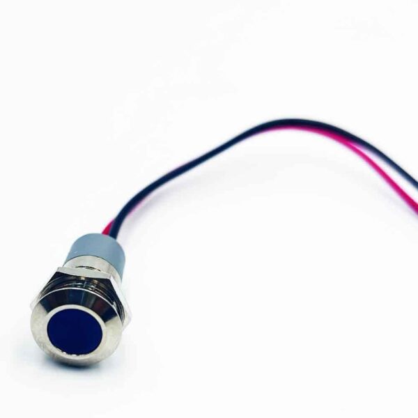 12mm 12-24v Blue Light Flat Metal Indicator Lamp - Image 3