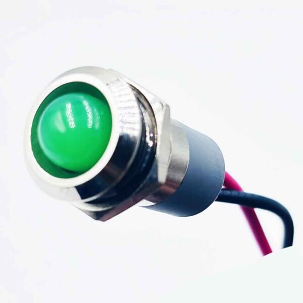12mm 12-24v Green Light Spherical Shape Metal Indicator Lamp - Image 3