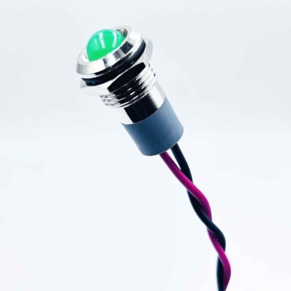 12mm 12-24v Green Light Spherical Shape Metal Indicator Lamp - Image 2