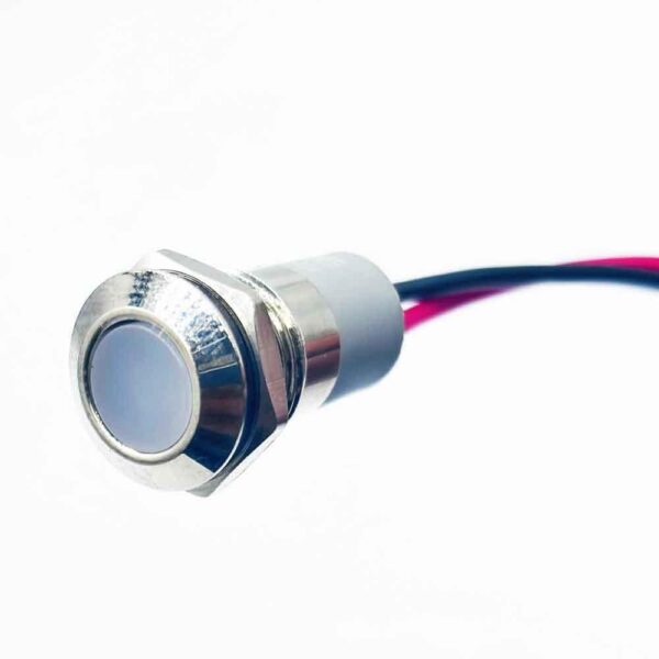 12mm 3-6v White Light Flat Metal Indicator Lamp