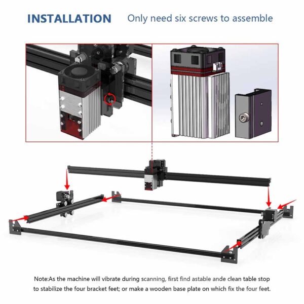 NEJE MASTER 2S MAX LASER ENGRAVER / CUTTER WITH A40640 DUAL LASER BEAMS MODULE – 460 X 810 MM – LASERGRBL – LIGHTBURN – BLUETOOTH – APP CONTROL - Image 3