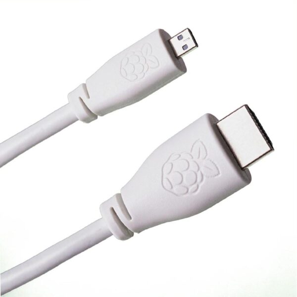 Official Micro-HDMI (Male) to Standard HDMI (Male) Cable for Raspberry Pi (1 METER ) - Image 3