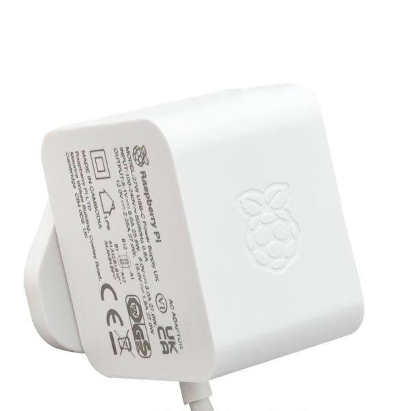 Official 27W USB-C PD Power Supply for Raspberry Pi 5- White(Plug Type :IN)