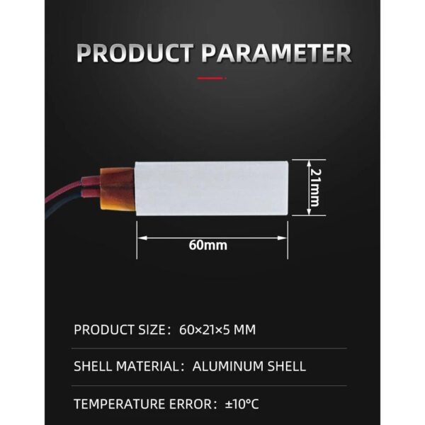 PTC Heaters Plate 48V 220 Degrees 60*21*5.2mm - Image 6