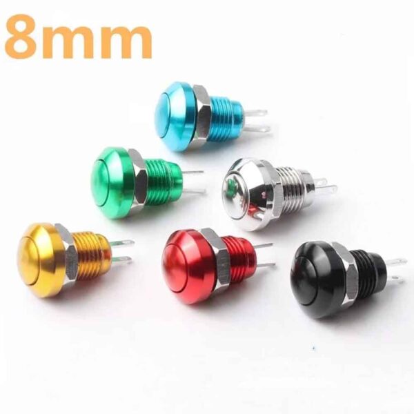 8mm Push Button Non-Latching Switch Silver Color Waterproof - Image 3