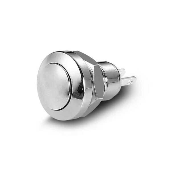 8mm Push Button Non-Latching Switch Silver Color Waterproof