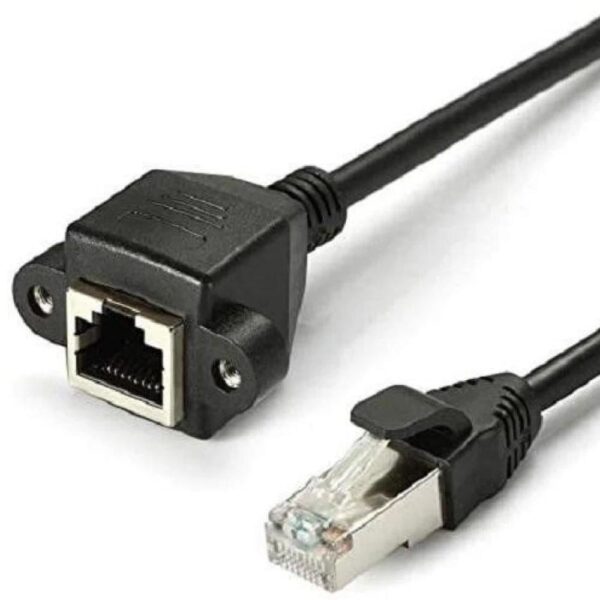 RJ45 Female Panel Mount Type to Male Cable- 500mm - Image 3