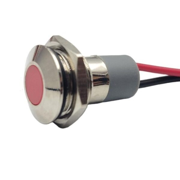 10mm 3v-6v Red Flat Metal Indicator Panel Mount LED Lamp