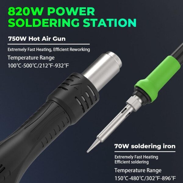 Soldering Station ATETool AM877D Rework Station Hot Air Gun - Image 5