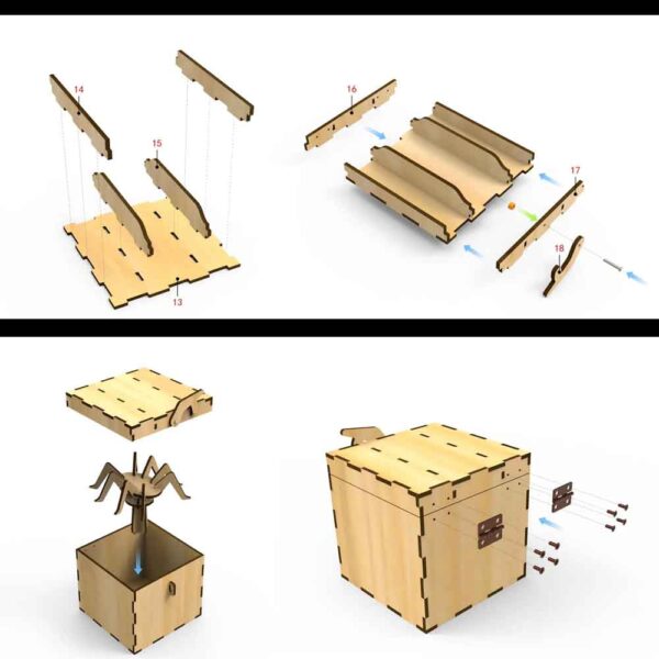 Scare Box Diy Spring Compression Damping Assembled Model  Wooden Model - Image 2