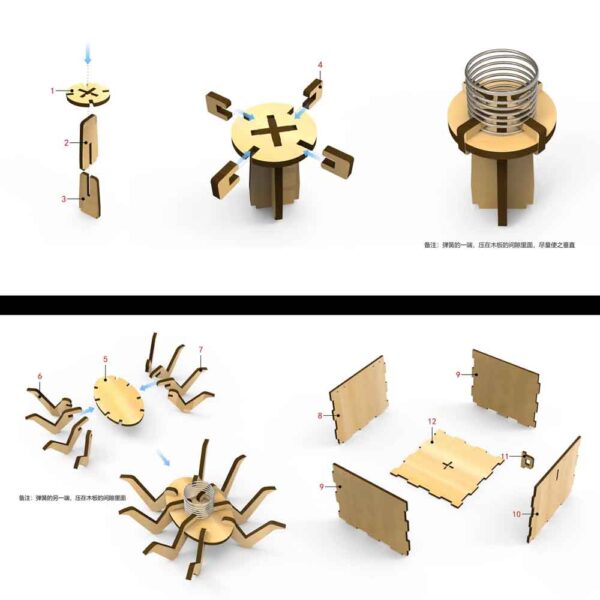 Scare Box Diy Spring Compression Damping Assembled Model  Wooden Model - Image 5