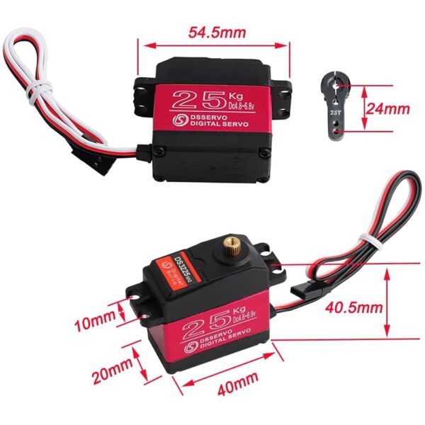Servo 25KG DS3225MG 180Degree Metal Gear Digital Servo Motor Arduino High Torque - Image 2