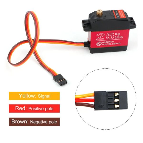 Servo 25KG DS3225MG 180Degree Metal Gear Digital Servo Motor Arduino High Torque - Image 7