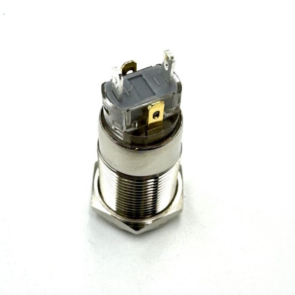 Short Flat Head 12mm 12V-24V Red Latching Ring Metal Switch - Image 2