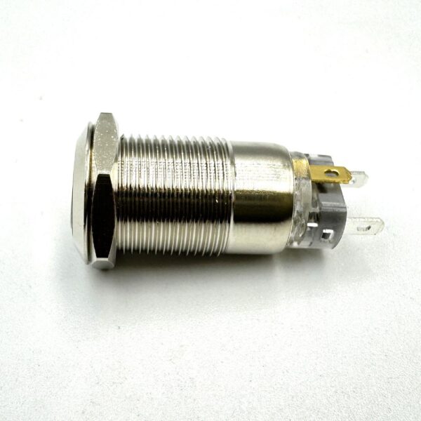 Short Flat Head 12mm 12V-24V Red Latching Ring Metal Switch - Image 3