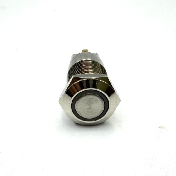 Short Flat Head 12mm 12V-24V Red Latching Ring Metal Switch - Image 4